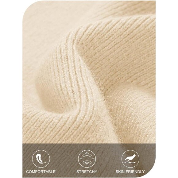 Merokeety Women's Beige Off Shoulder Long Sleeve Elegant Bodycon Dress - Picture 4 of 9